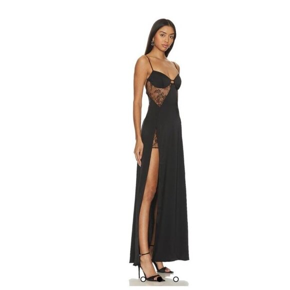 NEW KATIE MAY black ariana lack high slit lace wedding party gown size XXL - Picture 5 of 12